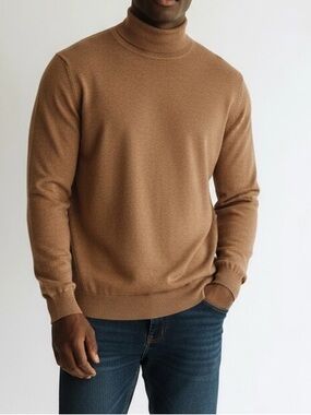 H&M Men's Tan Turtleneck Sweater